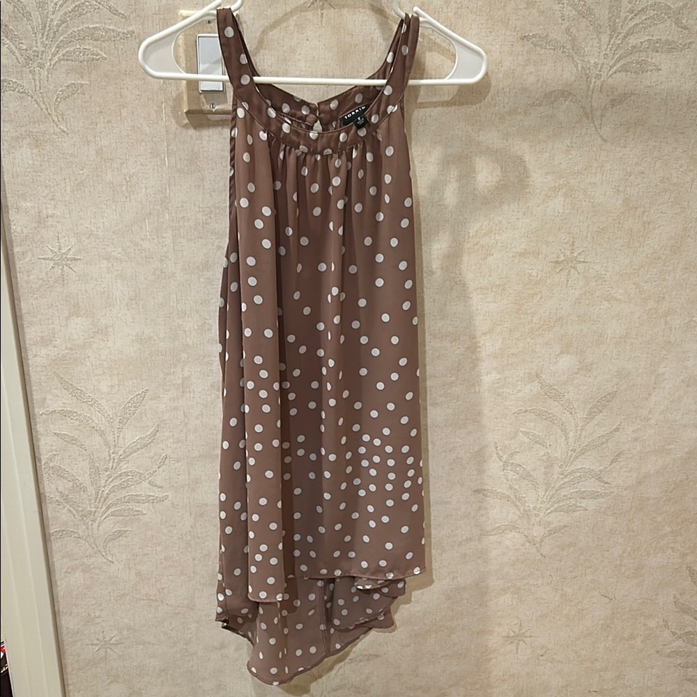 Mauve Polka Dot Sleeveless Top